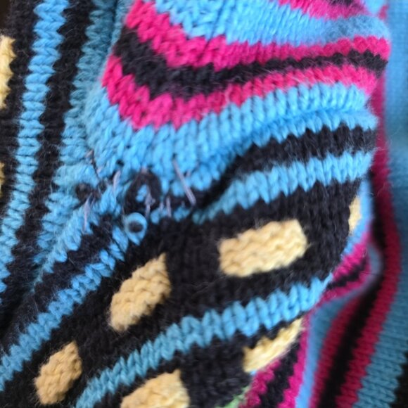 Vintage 80s Partners Mervyns Multicolor Striped Oversized Sweater Dress Tunic S - Picture 4 of 5